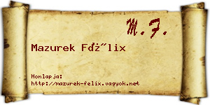 Mazurek Félix névjegykártya